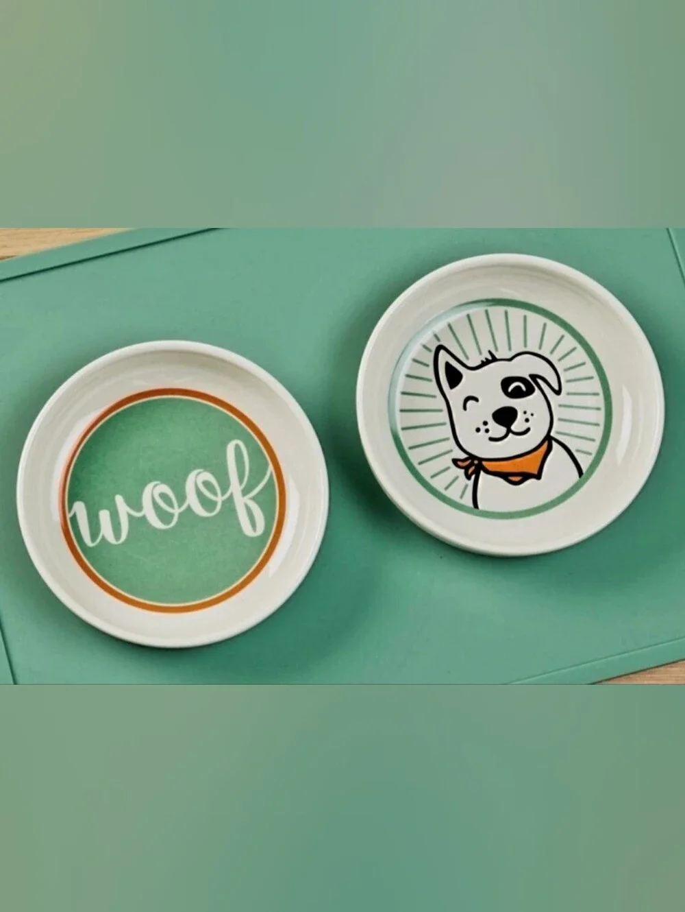 2 Melamine Dog Bowls